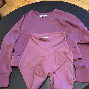FLX Mauve Sweatshirt and Leggings Set- Women’s XS